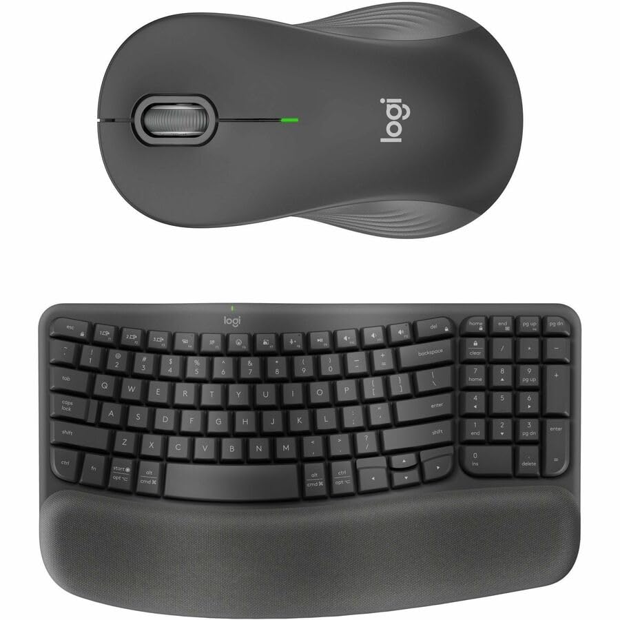 Logitech Wave Keys MK670 Bluetooth/Wireless/Wired Ergonomic Keyboard With Optical Mouse