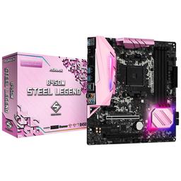 ASRock B450M Steel Legend Pink Micro ATX AM4 Motherboard