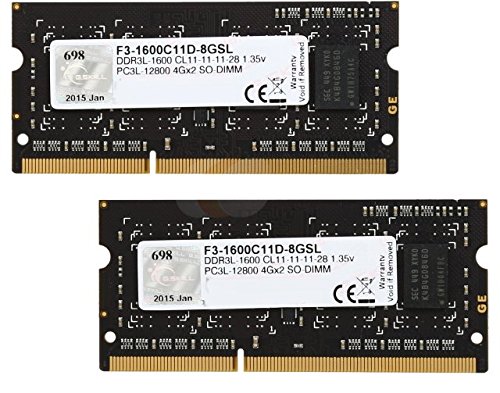 G.Skill F3-1600C11D-8GSL 8 GB (2 x 4 GB) DDR3-1600 SODIMM CL11 Memory