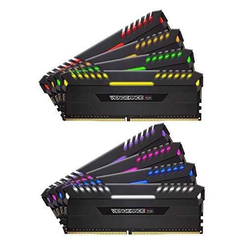 Corsair CORSAIR Vengeance RGB 64GB (8 x 8GB) 288-Pin DDR4 SDRAM DDR4 2933 (PC4 23400) Desktop Memory Model CMR64GX4M8Z2933C16 64 GB (8 x 8 GB) DDR4-2933 CL16 Memory