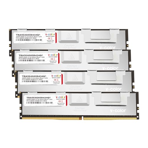 V-Color TRA564G60D434Q 256 GB (4 x 64 GB) Registered DDR5-6000 CL34 Memory