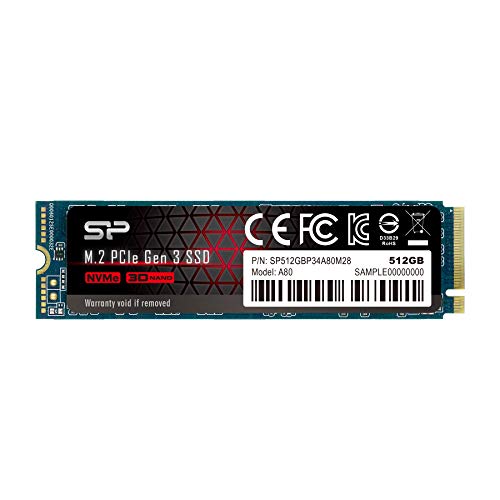 Silicon Power A80 512 GB M.2-2280 PCIe 3.0 X4 NVME Solid State Drive
