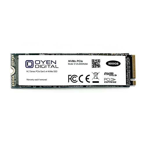 Oyen Digital E12S-8000N28A 8 TB M.2-2280 PCIe 3.0 X4 NVME Solid State Drive